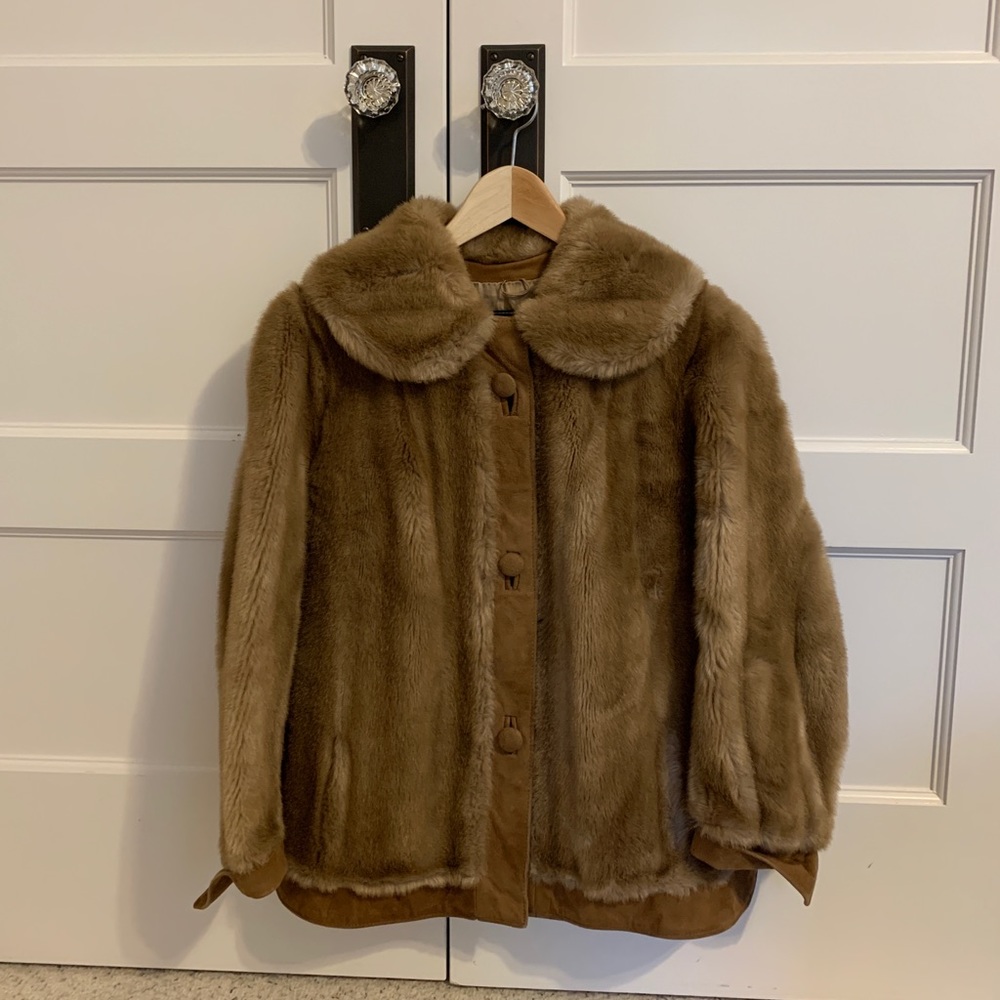 Vintage Faux Fur and Suede Coat